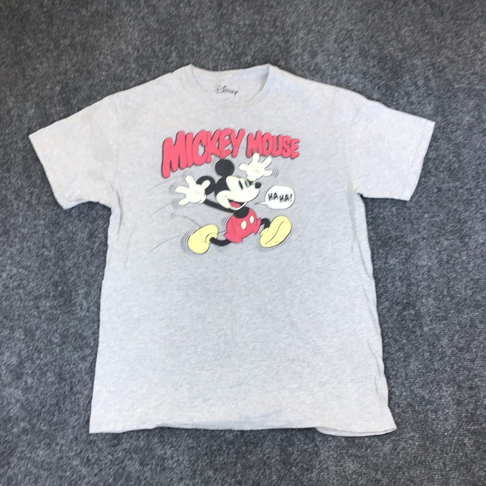 Mad Engine Disney T-Shirt Mens Medium Heather Gray‎ Mickey Mouse Graphic Cotton